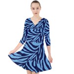 Zebra 3 Quarter Sleeve Front Wrap Dress