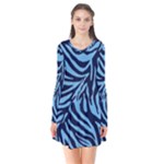 Zebra 3 Long Sleeve V-neck Flare Dress