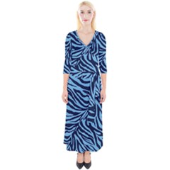 Quarter Sleeve Wrap Maxi Dress 