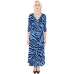 Zebra 3 Quarter Sleeve Wrap Maxi Dress