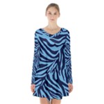 Zebra 3 Long Sleeve Velvet V-neck Dress