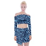 Zebra 3 Off Shoulder Top with Mini Skirt Set