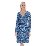 Zebra 3 Long Sleeve Velvet Front Wrap Dress