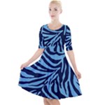 Zebra 3 Quarter Sleeve A-Line Dress