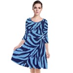 Zebra 3 Quarter Sleeve Waist Band Dress