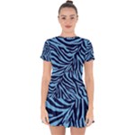 Zebra 3 Drop Hem Mini Chiffon Dress