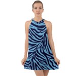 Zebra 3 Halter Tie Back Chiffon Dress