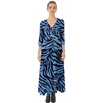 Zebra 3 Button Up Boho Maxi Dress