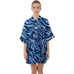 Zebra 3 Half Sleeve Satin Kimono 