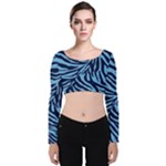 Zebra 3 Velvet Long Sleeve Crop Top