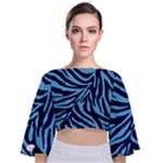 Zebra 3 Tie Back Butterfly Sleeve Chiffon Top