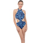 Zebra 3 Halter Side Cut Swimsuit