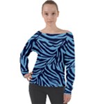 Zebra 3 Off Shoulder Long Sleeve Velour Top