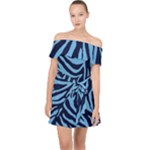 Zebra 3 Off Shoulder Chiffon Dress