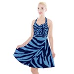 Zebra 3 Halter Party Swing Dress 