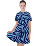 Zebra 3 Short Sleeve Shoulder Cut Out Dress 