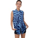 Zebra 3 Sleeveless Chiffon Button Shirt