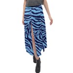 Zebra 3 Velour Split Maxi Skirt