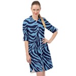 Zebra 3 Long Sleeve Mini Shirt Dress