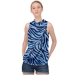 Zebra 3 High Neck Satin Top