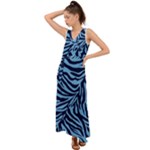 Zebra 3 V-Neck Chiffon Maxi Dress