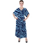 Zebra 3 V-Neck Boho Style Maxi Dress