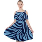 Zebra 3 Cut Out Shoulders Chiffon Dress