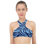 Zebra 3 High Neck Bikini Top