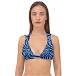 Zebra 3 Double Strap Halter Bikini Top