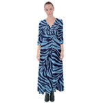 Zebra 3 Button Up Maxi Dress