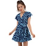 Zebra 3 Flutter Sleeve Wrap Dress