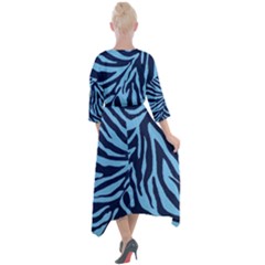 Quarter Sleeve Wrap Front Maxi Dress 