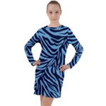 Zebra 3 Long Sleeve Hoodie Dress