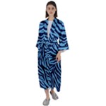 Zebra 3 Maxi Satin Kimono