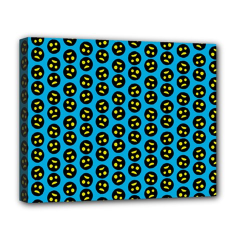 0059 Comic Head Bothered Smiley Pattern Deluxe Canvas 20  x 16  (Stretched) from ArtsNow.com