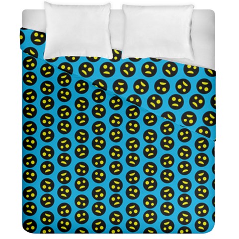 0059 Comic Head Bothered Smiley Pattern Duvet Cover Double Side (California King Size) from ArtsNow.com