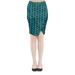 0059 Comic Head Bothered Smiley Pattern Midi Wrap Pencil Skirt from ArtsNow.com