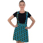 0059 Comic Head Bothered Smiley Pattern Velvet Suspender Skater Skirt