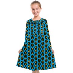 0059 Comic Head Bothered Smiley Pattern Kids  Midi Sailor Dress from ArtsNow.com