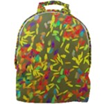 Colorful brush strokes painting on a green background                                                    Mini Full Print Backpack