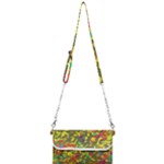 Colorful brush strokes painting on a green background                                                    Mini Crossbody Handbag