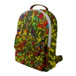 Colorful brush strokes painting on a green background                                                   Flap Pocket Backpack (Large)