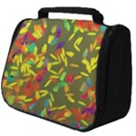 Colorful brush strokes painting on a green background                                                    Full Print Travel Pouch (Big)