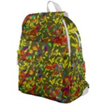 Colorful brush strokes painting on a green background                                                 Top Flap Backpack