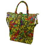 Colorful brush strokes painting on a green background                                                 Buckle Top Tote Bag