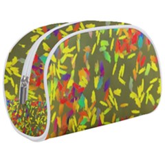 Colorful brush strokes painting on a green background                                               Makeup Case (Medium) from ArtsNow.com