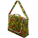 Colorful brush strokes painting on a green background                                               Box Up Messenger Bag