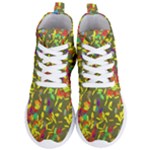 Colorful brush strokes painting on a green background                                                   Women s Lightweight High Top Sneakers