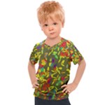 Colorful brush strokes painting on a green background                                                  Kids  Sports Tee