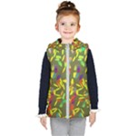 Colorful brush strokes painting on a green background                                                   Kid s Hooded Puffer Vest